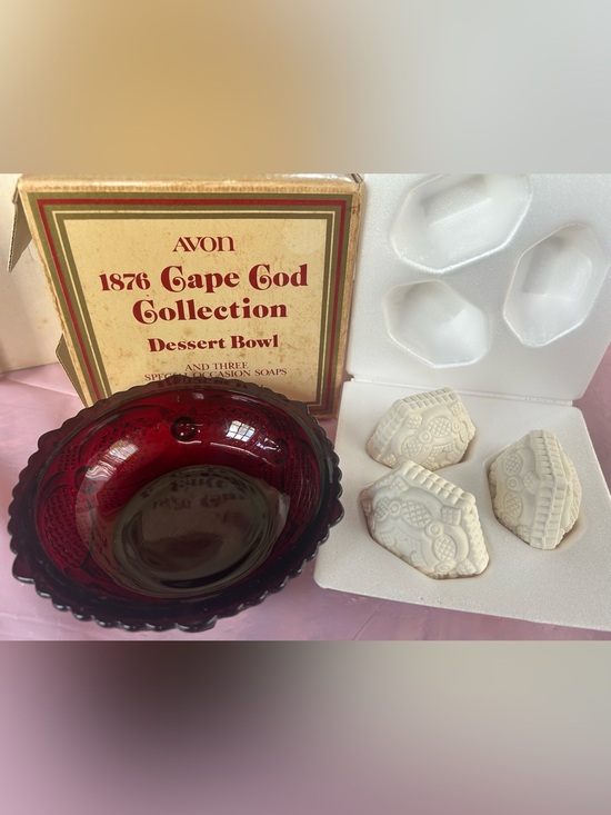Avon Other - Vintage Avon 1876 Cape Cod Collection Dessert Bowl with White Soaps